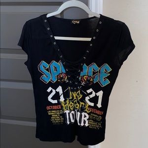 Lace Up Graffic Tee